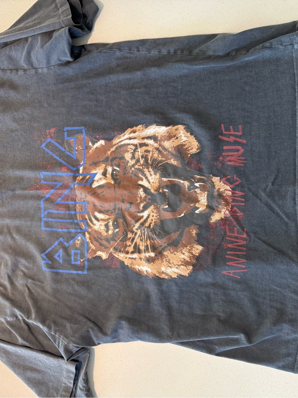 Black Graphic Tiger Print Band Tee - Unbranded